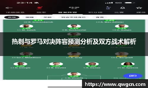 热刺与罗马对决阵容预测分析及双方战术解析